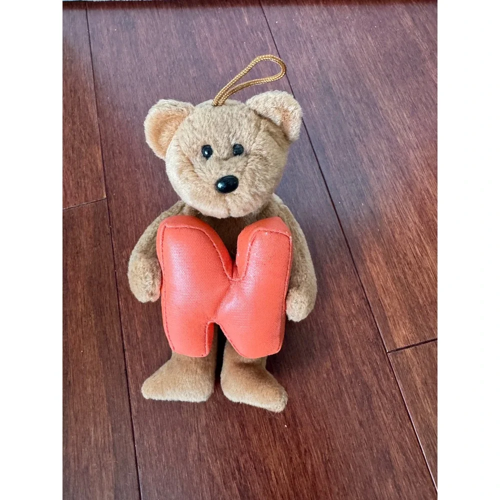 Ty Alphabet Beanies Collection Letter N Brown Teddy Bear Plush 5.5 Inch Ornament